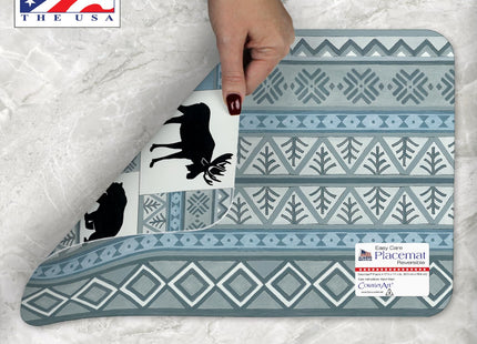 CounterArt Cabin in the Woods Reversible Easy Care Placemat 4 Pack
