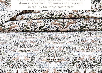 Great Bay Home Twin/Twin XL Quilt Set - 2-Piece Holiday Lodge Printed Bedding Set - Soft, Lightweight, Winter Bedspread (Woodland Deer)