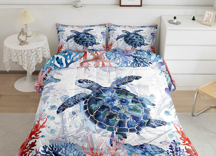 Feelyou Kids Boys Girls Sea Turtle Comforter Set Twin Size