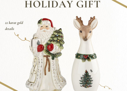 Spode Christmas Tree Santa & Reindeer Salt & Pepper Set, Set of 2