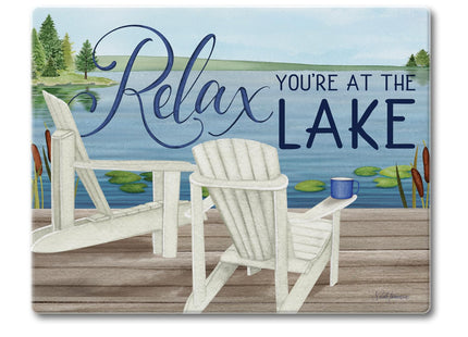 CounterArt Lake Life Relax 3mm Tempered Glass Cutting Board