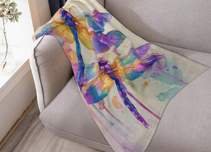 Dragonfly Throw Blanket Animal Dragonflies Warm Decor Soft Flannel Blanket Dragonfly Gifts for Kids Boys Girls Men Women 40" X 50"