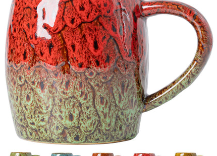 Holly Berry Ceramic Mug, 22oz Reactive Glaze Christmas Mug, Holiday Gift