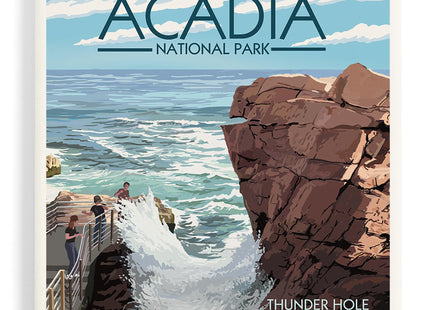 Lantern Press Acadia National Park, Maine, Thunder Hole Day (Absorbent Ceramic Coaster, Single, Cork Back, Kitchen Table Decor)