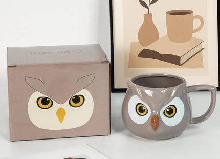 ToCooTo Owl Mug, Ceramic Coffee Mug, 14 oz