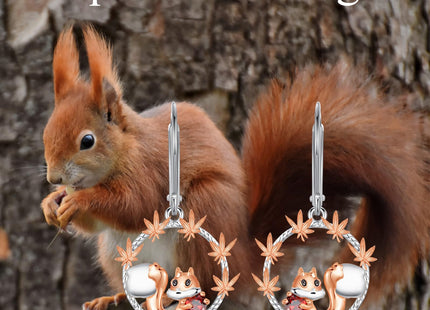 Grmdit Squirrel Earrings Sterling Silver Squirrel Earrings for Women Squirrel Jewelry Gifts for Women Men Gifts
