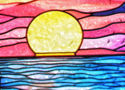 Lighthouse Garden Suncatcher, Elliptic Stained Glass Window Hanging Memorial Gift for Mom, Sun Catcher for Home Garden, Wedding Decor