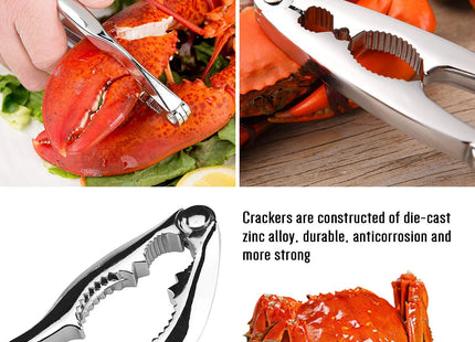20-Pack Crab Crackers and Tools Set,Seafood Boil Party Supplies Includes 6 Crab Crackers, 6 Lobster Shellers, 6 Crab Leg Forks/Picks and 2 Seafood Scissors & Black Storage Bag - Nut Cracker Set
