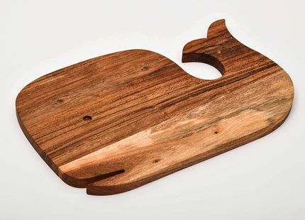 Affinity Decor Organic Acacia Aniaml Cutting Board for cheese kitchen Chopping Butcher Block Platter Wine Holder with Handles, Vegetables Fruit & Salad (Whale Board 14"L x 9"W)