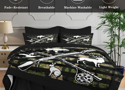 WeCozy Twin Comforter Set with Sheets, 5 Pieces Hunting Fishing Bedding