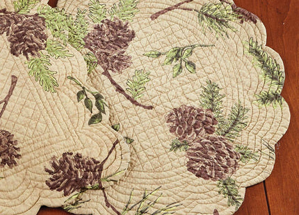 BLACK FOREST DECOR Pinecone Valley Round Placemat 17" Dia.