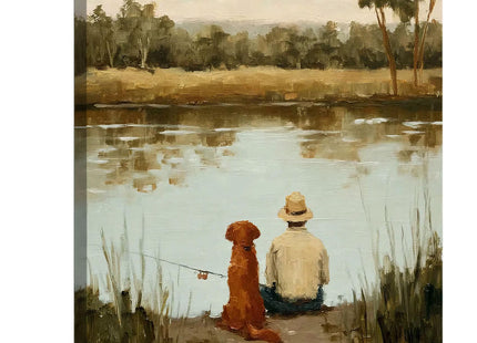 Frimeeme Framed Vintage Fishing Wall Art,12x16 Inches