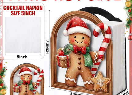 Cinnvoice Christmas Paper Towel Holder Gingerbread Man Napkin Holder