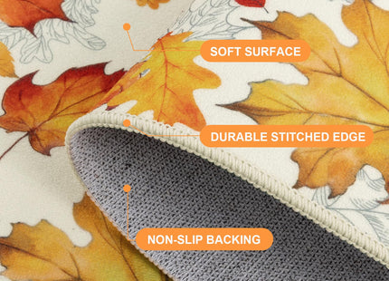 SHACOS Fall Kitchen Rug Sets of 3 Maple Leaves Acorn Nuts