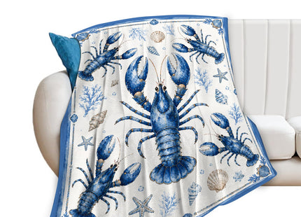 Luxvio Lobster Blanket, Coastal Blue Lobster Throw Blanket Gifts 50"X40"