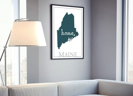 Maine Map Wall Art, Maine Modern Map Poster Print, City Map Wall Decor, Maine City Poster Print, Maine State Poster, Home Wall Decor, Poster - 12x18