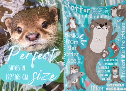 Otter Gifts for Girls, Otter Blanket, Gifts for Otter Lovers, Daughters, Flannel Plush Throw Blanket - 50"x 65" - Otter is My Spirit Animal, Always Be an Otter, I'm Not Like The Otters,