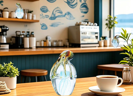QFkris 5.5" Glass Octopus Figurine for Home Decor