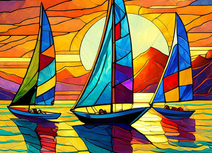 Springbok Sunset Sailing 500 Piece Sailboat Jigsaw Puzzle for Adults