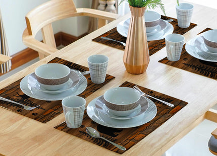 Rustic Placemats - Brown Cabin Bear Place Mats Set of 4 Country Moose Wooden Tablemats 12x18 for Dining Kitchen Farmhouse