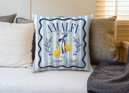 Nipil Summer Lemon Coastal Pillow Covers 18x18, Coastal Room Decor, Amalfi Coast Party Decorations, Mediterranean Coastal Decorative Throw Pillow Covers Pillowcases for Home Living Room Bedroom