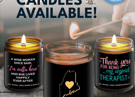 Maine Candle, Unique Maine Themed Gifts for Men and Women, Best State Souvenir Gifts for Moving Away, Thoughtful Home Sick Presents, Ideal for Birthday, Christmas, Graduation, Gift Ready