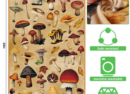 Preboun 4 Pack Mushroom Dish Towels 16x24 Inch Cotton Kitchen Towels