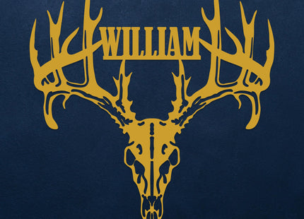 Personalized Deer Head Metal Sign, Custom Deer and Forest Metal Wall Art, Farmhouse Wall Decor, Rustic Outdoor Plaque, Customized Deer Hunter Last Name Signs, Outdoor Decor, Housewarming Gift