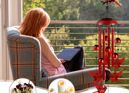 YHmall Cardinal Wind Chimes for Outside, 35" Cardinal Gifts for Women