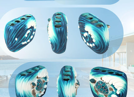 BestGiftEver Nautical Sea Turtle Wave Toothbrush Holder