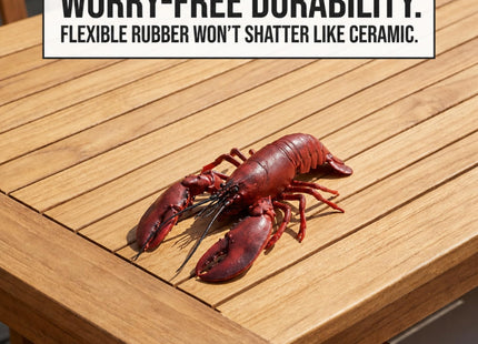 The Bridge Collection Decorative Rubber Lobster Figurine – Realistic Red Lobster Accent for Coastal Decor – Nautical Seafood Display Piece