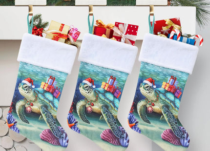 20 Inch Sea Turtle Christmas Stockings Ocean Turtle Xmas Hanging Stockings