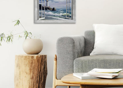 Lighthouse Coastal Canvas Wall Art Print Painting Framed ArtWork 12"x16"