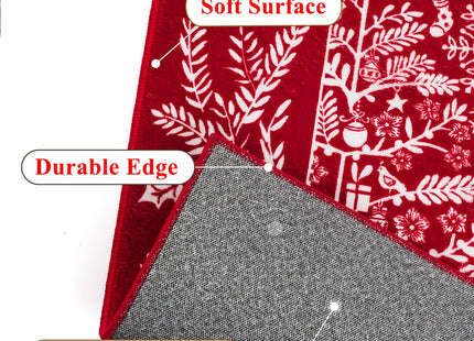 PureCozy Christmas Area Rug 8x10 Machine Washable Xmas Snowflake Holiday Decor Living Room Rugs Low Pile Carpet Indoor Doormat Red Non-Slip Christmas Deer Carpet for Bedroom Kitchen Dining Bathroom