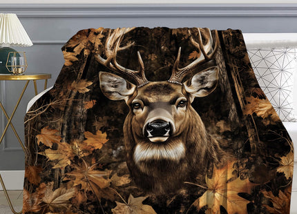 Pertos Deer Gifts Blanket Rustic Deer Throw Blanket