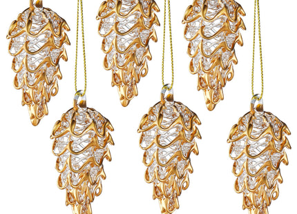 Spun Glass Pinecone Christmas Ornaments for Tree