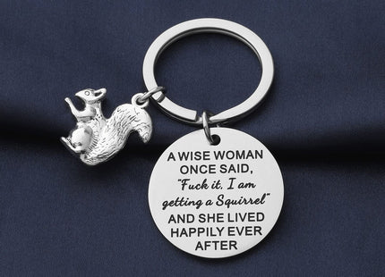 TGBJE Squirrel Gift Squirrel Mom Gift Squirrel Charm Keychain For Woman Girl Squirrel Lover Gift Squirrel Jewelry (Wise Squirrel)