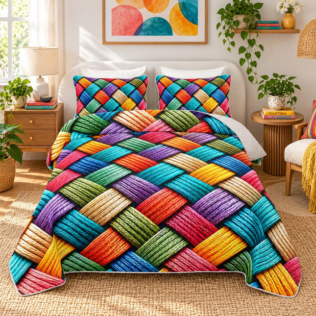 UEVBF Hunting Theme Wolf Deer Quilts Set Twin Size,3Pcs Pine Cone Maple Leaf Bedspread for Kids Adults Girls Boys Room Decor,Red Plaid Patchwork Bedding Sets with 2 Pillowcases.