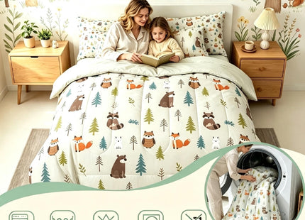 Erosebridal Woodland Animals 7 Piece Comforter Set Full for Nursery Child