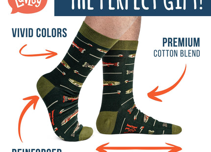 Keepin It Reel Fish Socks Funny Fishing Gift for Men & Anglers Outdoors