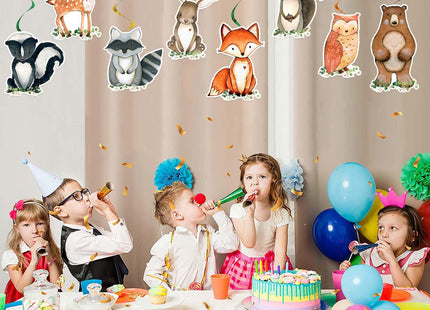 16Pcs Woodland Animal Baby Shower Hanging Swirls Decorations