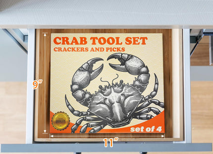 LA NOVO Crab Crackers and Tools, Set of 4, Especial Gift Box