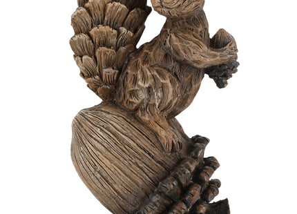 GoGnome Handcrafted Resin Squirrel Figurine on Pinecone - 8'' Woodland Animals Statue for Fall Winter Spring Summer Christmas Decor (Squirrel)