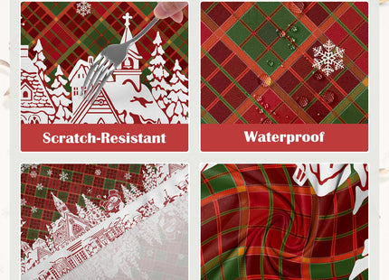 Arquiel Christmas Tablecloth 60 x 120 in Rectangular, Santa Reindeer Print