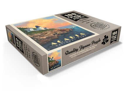 MyPuzzle Acadia National Park: Lighthouse, Vintage Poster - Premium Jigsaw Puzzle for Adults