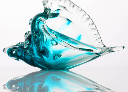 Qianwei Hand Blown Glass Conch Shell Figurines Ornament - Seashell Handmade Sea Animals for Home Crystal Glass Sculpture Coastal Decor - Ocean Beach Sea Shell Collection for Birthday Gift