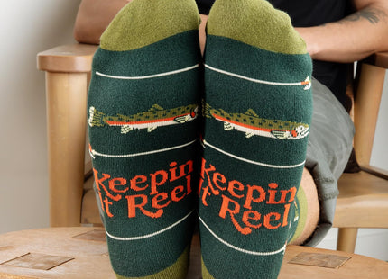Keepin It Reel Fish Socks Funny Fishing Gift for Men & Anglers Outdoors