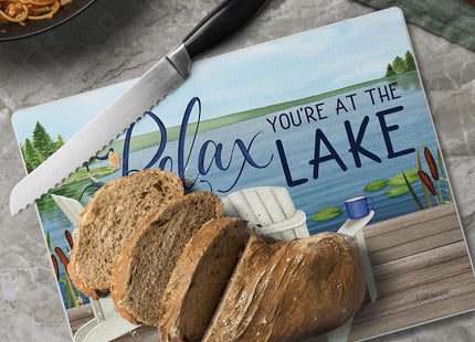 CounterArt Lake Life Relax 3mm Tempered Glass Cutting Board
