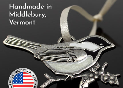 Danforth Chickadee Christmas Bird Ornament | Pewter Handcrafted in USA