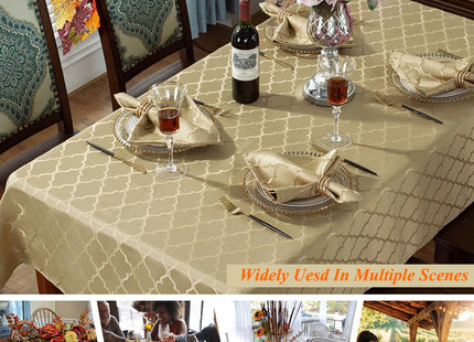 SASTYBALE Autumn Gold Jacquard Tablecloth 52"x70" Rectangle